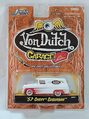 Jada Von Dutch Garage 52 Chevy Suburban 1:64 White/ Red Graphics Wave 1 • $12