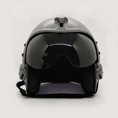 Top Gun Plain Grey Flight Helmet Movie Prop Pilot Naval Aviator Usn Navy W/ Bag • $253.80