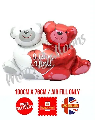 £2.97 • Buy I Love You Bear Foil Balloon Heart Shape Wedding Valentines Helium Balloon