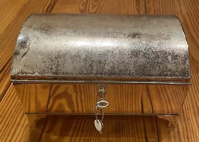 Pottery Barn Silver-Toned Jewelry Box Large Metal Storage Watches • $25