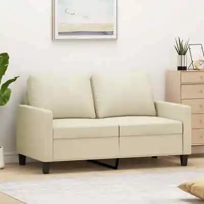2-Seater Sofa Cream 120 Cm Faux Leather • $331.41