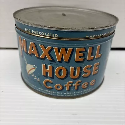 Vintage Maxwell House Coffee One Pound Tin Can W/ Lid • $23.99