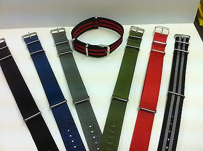 Military Style Nylon Fabric Watch Strap / Band  Army Divers 18 20 22mm • £5.95