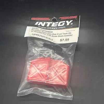 Integy Realistic Jerry Can Gas Fuel Tank(2) W/ Bracket 1/10 Scale #C25183RED B9 • $12.49