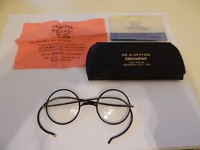 Nice Vintage Black Frame Round Eyeglasses • $34.95