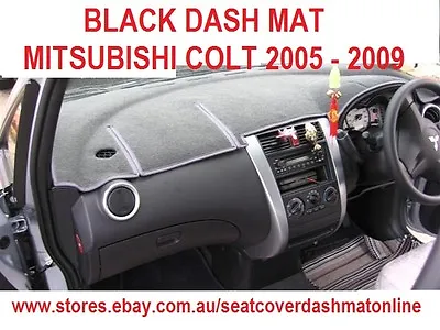 Black Dash Mat Dashmat Dashboard Cover Fit Mitsubishi Colt 2006 - 2012 Rhd • $35.39