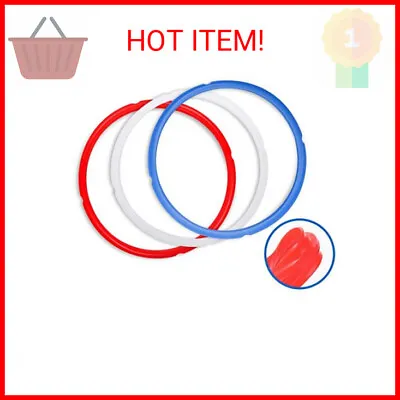 Sealing Rings For Instant Pot Accessories Of 6 Qt Models - Red Blue And Clear  • $13.99
