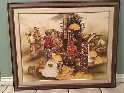 W. Erguna Ubud Bali Market Scene Painting • $275