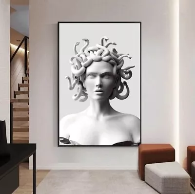 Medusa Sculpture Canvas Painting Vaporwave Art Prints Modern Wall Art For Home • $50