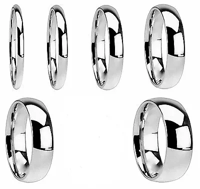 Mens And Womens Stainless Steel High Polish Wedding Band Comfort Fit Ring • $6.99