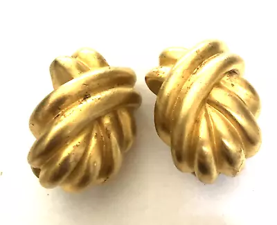 Vintage Givenchy Golden Textured Chunky Earrings - As Is • $36