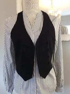 Zara Basic Ladies Waistcoat Black PolyesterViscoseElastane Lined Size M • £9.35