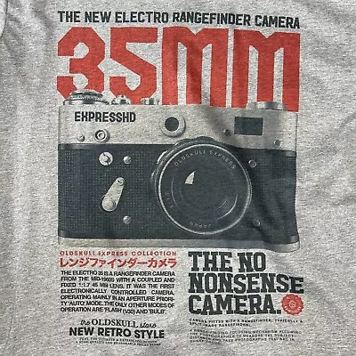 Men's Oldskull Shirts USA  The Photographer  35mm Camera Gray T-Shirt Sz Large • $14.99
