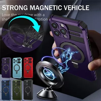 For IPhone 15 Plus Pro Max Case Car Magsafe Magnetic Rotating Ring Stand Cover • $14.19