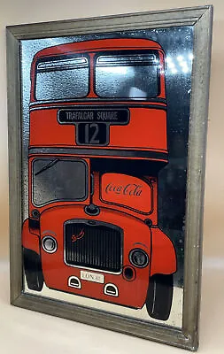 Rare Vintage Coca Cola Advertising Mirror London Red Trafalgar Square Bus Pub • £69.99