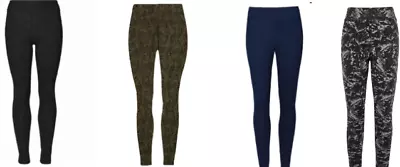 M&S Womens Black/KhakiAnimalPrint/Navy/Grey  Short/Regular/Long Leggings Uk6-20 • £8.99