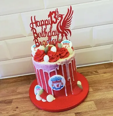Football Style Birthday Cake Topper Decoration Glitter Any Name Any Age • £3.99