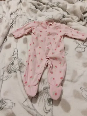 Baby Girls Pink Fleece Sleepsuit Size Upto 1 Month/10lb From F&f Ex Con • £1.50