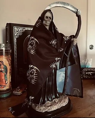 La Santa Muerte Silk Altar Cloth Mantel Seda Amuleto Reaper Protection • $9.97