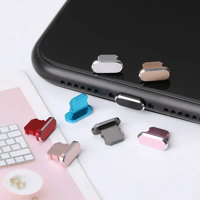 Metal Stopper Anti Dust Plug Charging Port Cap For IPhone X XR Max 8 7 6S Plus • £2.92