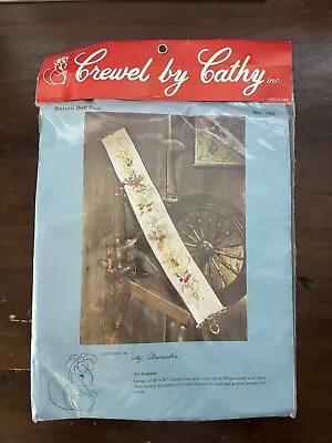 Vintage Crewel By Cathy Embroidery Kit Bell Pull Nature Birds Fruit Flowers NEW • $32.25