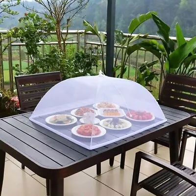 Foldable Food Cover Fly Anti Mosquito Pop-Up Food Cover Umbrella Mesh Net Tools • $8.99