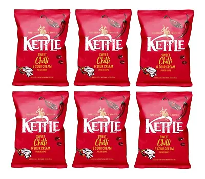 6 X KETTLE Chips Sweet Chilli Sharing Crisps Snacks 130g • $46.71