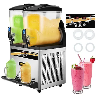 VEVOR Commercial 2x15L Slush Machine Frozen Drink Margarita Slush Maker 2 Tanks • $829.99