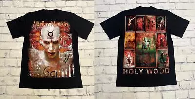 Marilyn Manson Shirt Adult Black Rock Band Tee Size S-5XL Black Cotton • $19.99