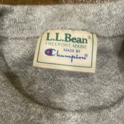 Vintage LL Bean T-Shirt By Champion Men’s  XL Gray 80s 90s VTG Rare USA Made • $125