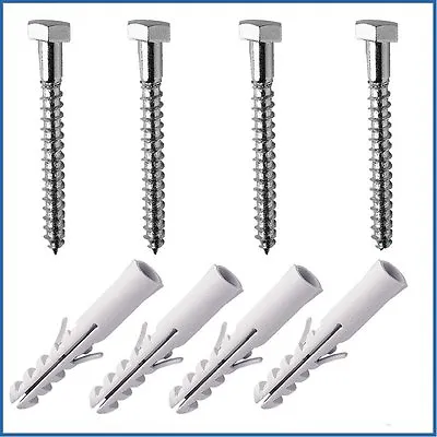 £2.95 • Buy Satellite Or Aerial Wall Bolt  Fitting Fixing Kit 4 X Plugs Bolts Washers 