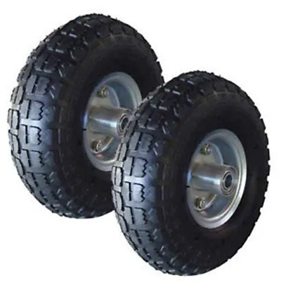 2 X 10  Pneumatic Sack Truck Trolley Wheel Barrow Tyre Tyres Wheels 4.10/3.5-4.0 • £11.99
