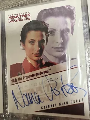 STAR TREK DEEP SPACE NINE NANA VISITOR AS KIRA NERYS AUTOGRAPH Book 3 • $125