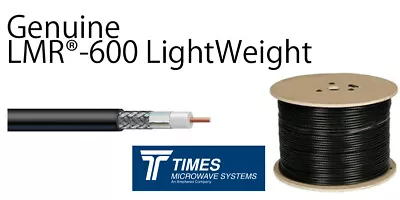 LMR-600 Lightweight Times Microwave Coaxial Cable 50 Ohm Low Loss Coax Radio Ham • £13.64