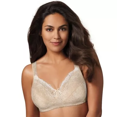 Playtex 18 Hr Bra Perfect Lift Lace WireFree Soft Taupe E515 Sz.36D42DD • $25.20