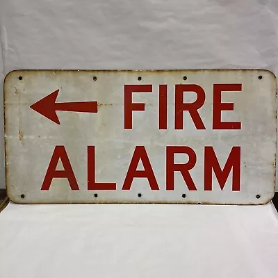 Large Vintage DSP Double Sided Porcelain Fire Alarm Sign￼ Arrow • $295