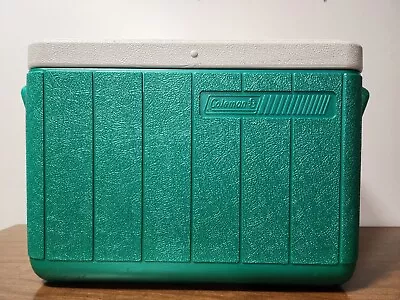 Vintage Coleman Cooler Model 5277 Neon Green 19” Camping Plastic Classic HTF • $34.99