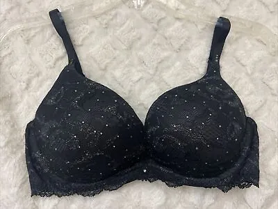 Victoria’s Secret Biofit Demi Uplift Push Up Bra Size 34d Black • $17.99