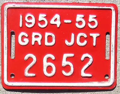 1954 1955 Grand Junction Colorado Bicycle License Plate Number Tag • $13.50