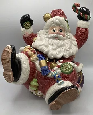 Vtg Fitz & Floyd 1996 Whimiscal Merry & Bright Santa Cookie Jar • $59.95