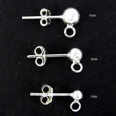 Sterling SilverSolid 925 Ball Earring Stud Posts Backs Jewellery Findings SE2 • £25.95