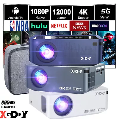 8K LED Projector Native 1080p Bluetooth WiFi 5G Beamer Home Theater 12000 Lumen • $126.95