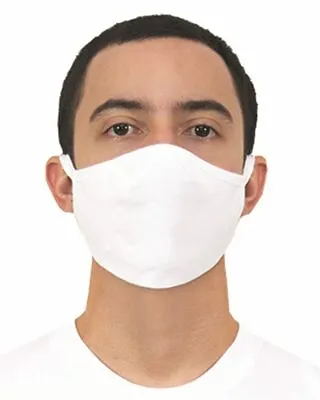 12 PACK Of Reusable 100% Cotton White Face Mask Mouth Bulk Washable Gildan • £18.67