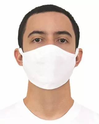 6 PACK Of Reusable 100% Cotton White Face Mask Mouth Bulk Washable Gildan • £13.06