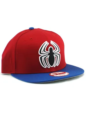 New Era Spider-Man 9fifty Snapback Hat Marvel Comics Red Blue Neon Logo NWT • $31.45