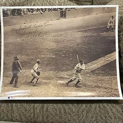 Babe Ruth Signed Picture “ My Sixtieth Home Run “ By Babe Ruth Family 1993 RARE • $100