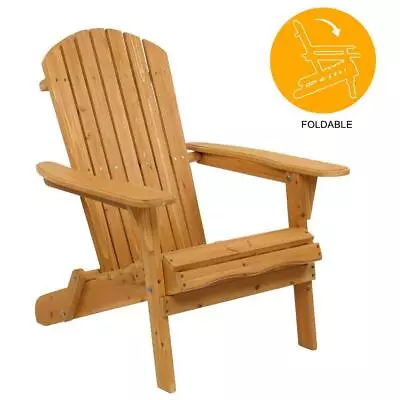 Fold Wooden Adirondack Chair Outdoor Patio Furniture Lounge Seat Receling • $58.99