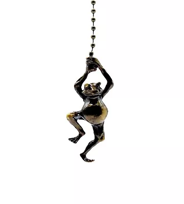 Lamp Parts-Socket/Fan Pull Chain-HANGING FROG-Antq. Brass Finish-15  Chain • $11