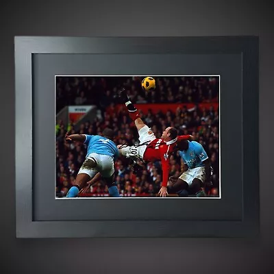 Framed Manchester United Wayne Rooney Over Head Kick Photo Hand Signed £69.99 • $87.02