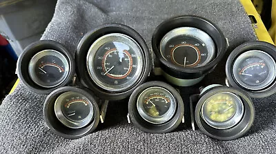 Teleflex Set VINTAGE GAUGES Boat MPH RPM Fuel Speed Trim Oil Temp Volts • $80